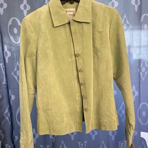 Chadwick lime green suede leather jacket size 12 new with tags Shackleton